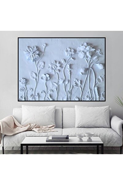 SND لوحة جداربة قماشية مطبوعة بتصميم اللوحة الجبسية مع برواز أسود مجوف