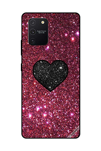 Covernex غطاء حماية لهاتف سامسونج جالاكسي S10 لايت بتصميم قلب أسود مع لمسات ح...