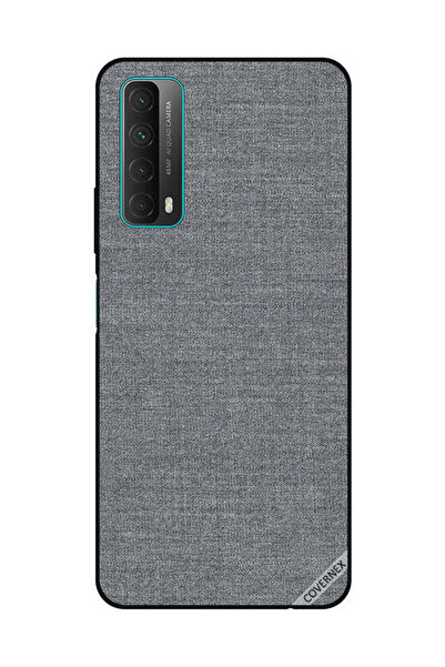 Covernex غطاء حماية لهاتف هواوي Y7A/P Smart 2021 بنقشة قماش رمادية