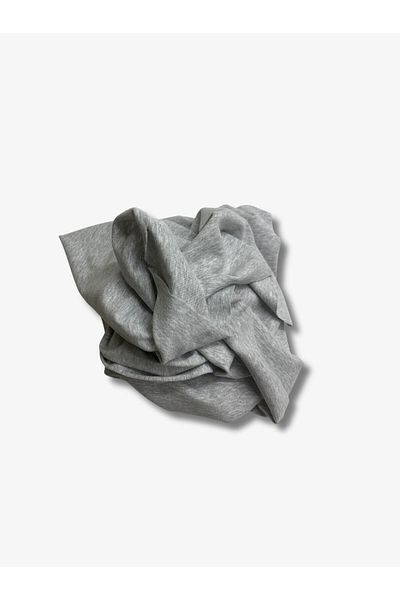 Yiğit Kumaş Gray Stretch Baby Ribana Combed Cotton Fabric, Piece 85X160 cm