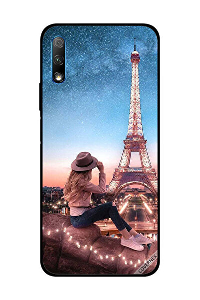 Covernex غطاء حماية لهاتف Honor 9X مع قبعة بنية وبرج إيفيل