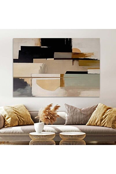 4gdran لوحة قماشية بتصميم الفن التشكيلي مع برواز خشبي مخفي