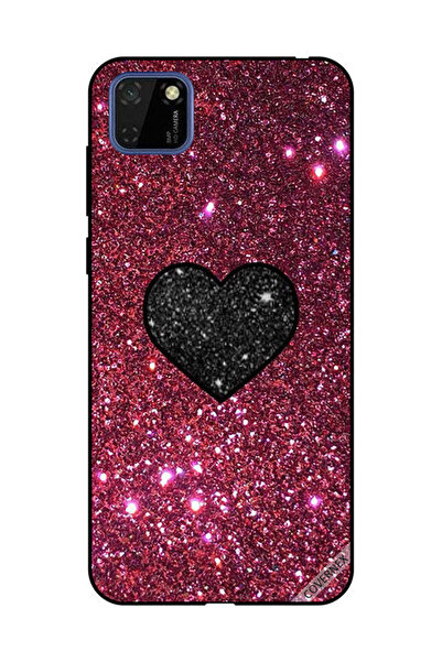 Covernex غطاء حماية لهاتف هواوي Y5P قلب أسود مع بريق أحمر