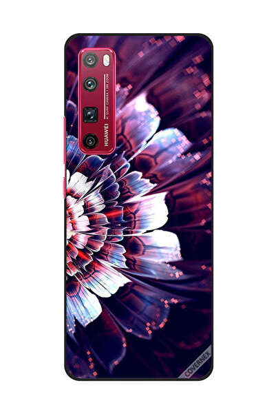 Covernex غطاء حماية لهاتف هواوي نوفا 7 برو مع زهرة كبيرة منعكسة على الجانب ال...