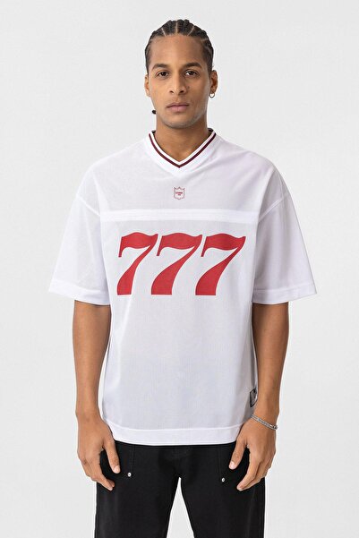 VAMOSCLO Μπλουζάκι με λαιμόκοψη oversized σε λευκό χρώμα