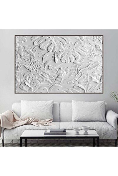 SND لوحة جداربة قماشية مطبوعة بتصميم اللوحة الجبسية مع برواز شامبين مجوف