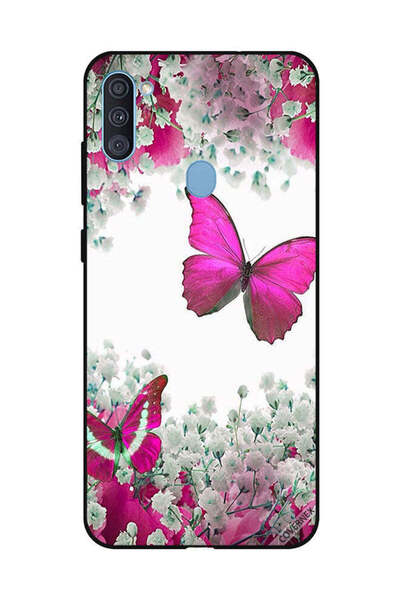Covernex Protective Case Cover For Samsung Galaxy A11 Dark Pink Butterfly & W...