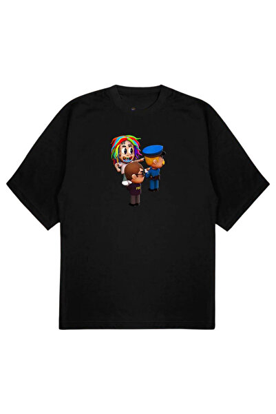 SVART WEAR 6IX9INE POLICE-BYZ ОVERSIZE тениска ЧЕРНА