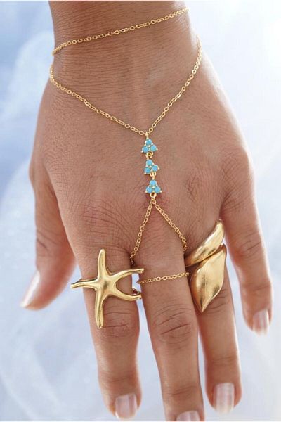 AŞIK ACCESSORIES Stainless Steel Blue Stone Şahmeran