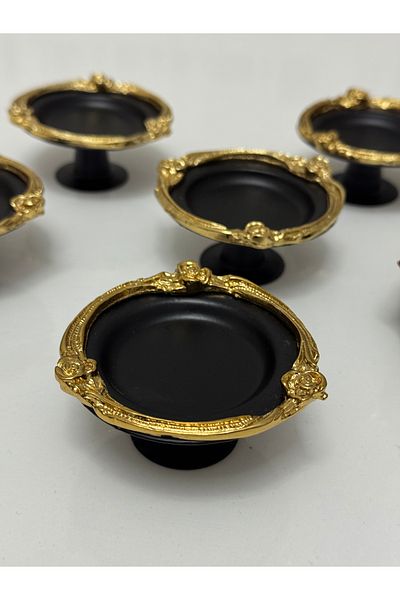 Elzemm store Black Color Rose Frame 6 Pieces Macaron Cup Coffee so Lucky Cup