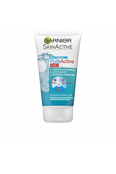Garnier 3 in 1 facial cleansing gel, Garnier, Pure Active, 150 ml