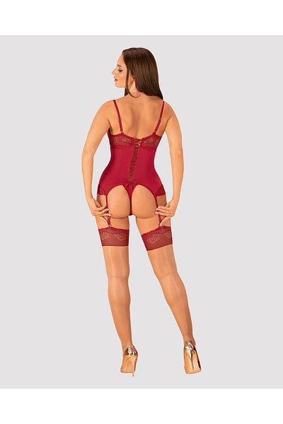 obsessive Corset and Thong, Obsessive Rosalyne, Red S/M