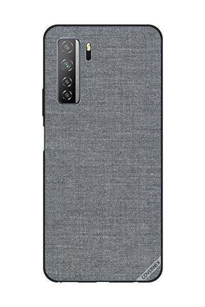 Covernex غطاء حماية لهاتف هواوي نوفا 7SE/P40 لايت 5G بنمط قماش رمادي