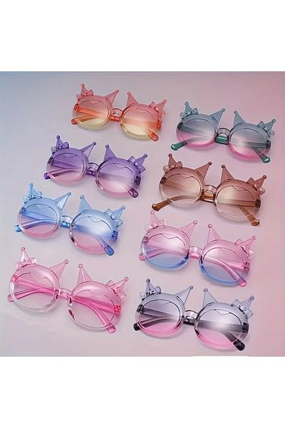 The Cloudish Shop Girl's Glitter Sunglasses Kuromi Pink White /Uv400 Protected