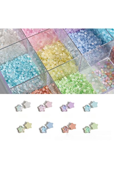 Choice ١٠٠ قطعة من أحجار الراين الكريستالية الزجاجية المسطحة على شكل نجمة خما...