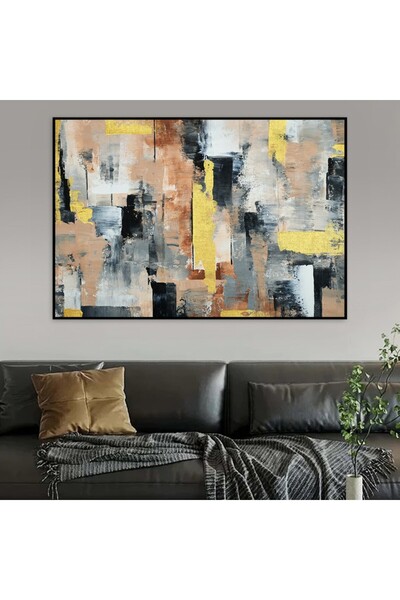 Marktna لوحة قماشية بتصميم الفن التشكيلي مع برواز أسود مجوف