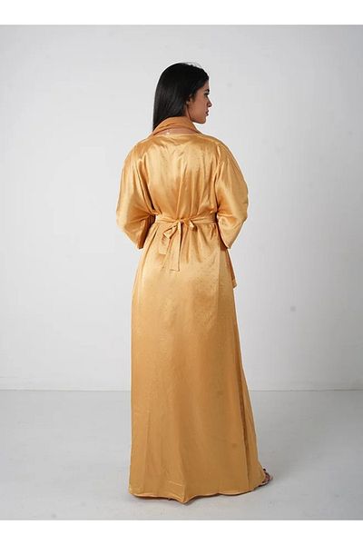 Jameela Gold Bling Open Abaya 3 pieces Set
