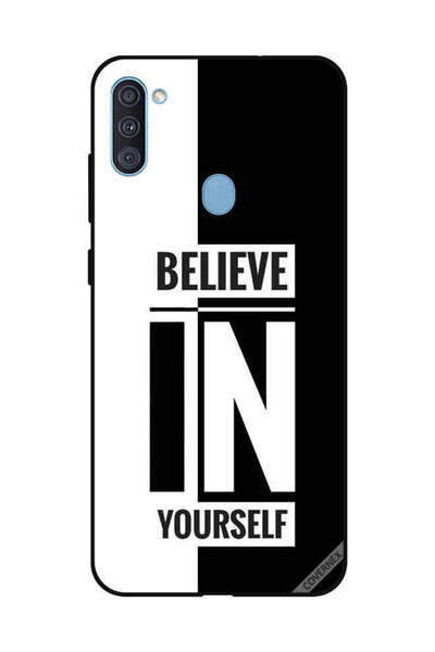 Covernex غطاء حماية لهاتف سامسونج جالكسي A11 - ثق بنفسك - أسود وأبيض