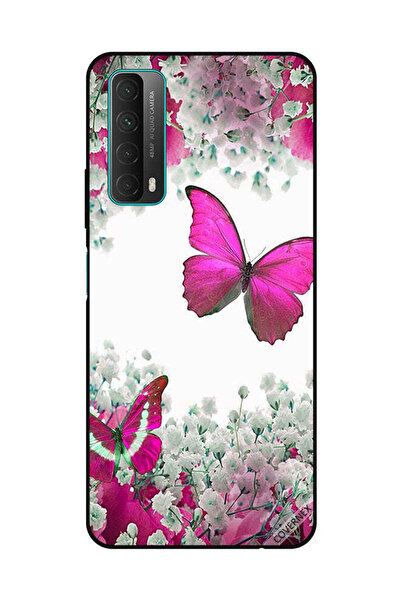 Covernex غطاء حماية لهاتف هواوي Y7A/P Smart 2021 بنقشة الفراشات الوردية الداك...