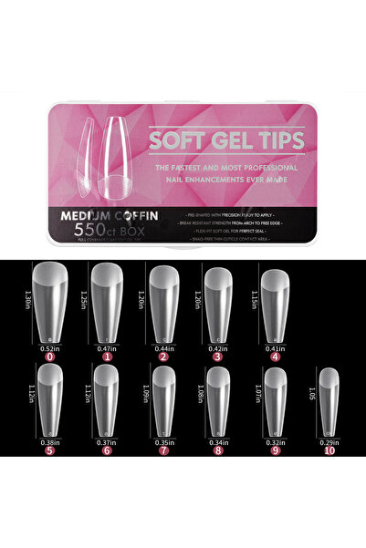 Choice 01 1 علبة أظافر صناعية طويلة من الأكريليك الشفاف، كبسولات أظافر صناعية...