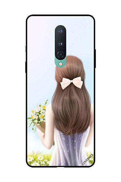 Covernex غطاء حماية لهاتف OnePlus 8 - فتاة جميلة تحمل الزهور