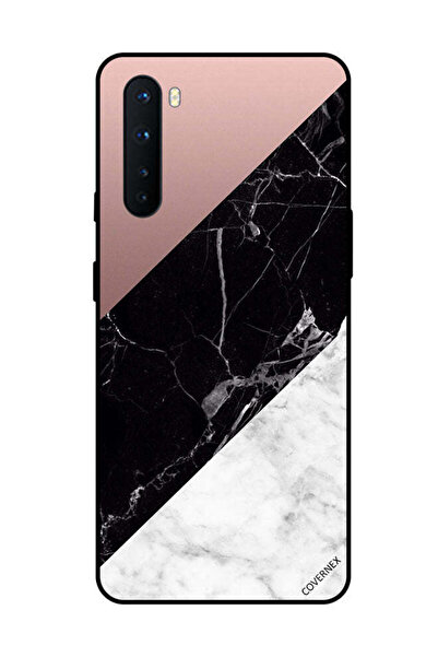 Covernex غطاء حماية لهاتف OnePlus Nord باللون الأبيض والأسود مع سطح رخامي بنم...