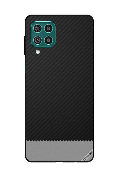 Covernex غطاء حماية لهاتف سامسونج جالاكسي M62/F62 بنمط خطوط سوداء ورمادية