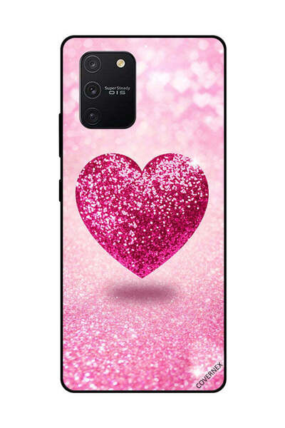 Covernex غطاء حماية لهاتف سامسونج جالاكسي S10 لايت - قلب وردي لامع