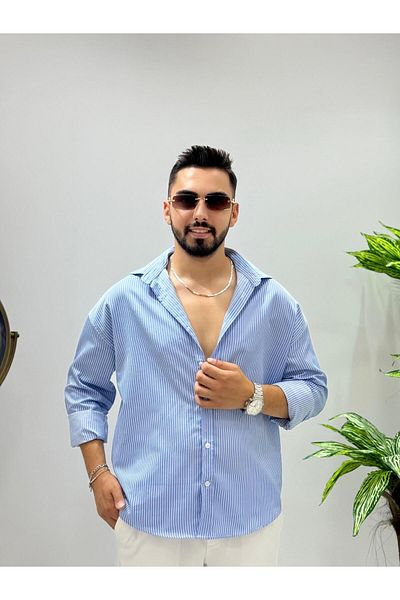 JACK CAPRİO Мъжка риза с тънки райета от златист плат, италианска кройка, мъжка риза с голям размер, модел