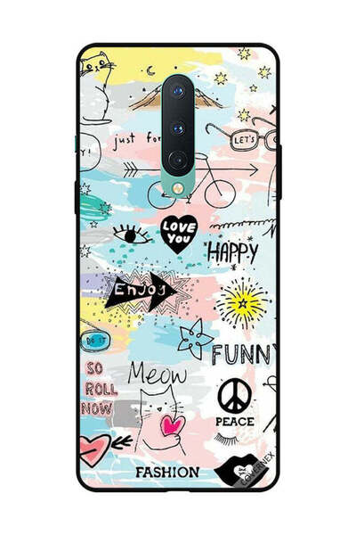 Covernex غطاء حماية لهاتف OnePlus 8 Doodle Meow Enjoy