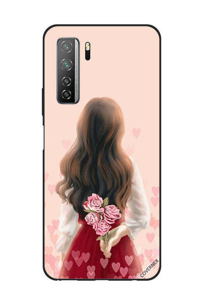 Covernex غطاء حماية لهاتف هواوي نوفا 7SE/P40 لايت 5G فتاة تخفي الزهور
