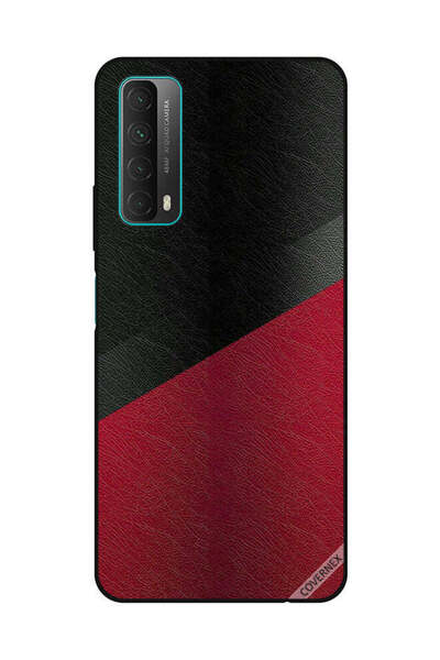 Covernex غطاء حماية لهاتف هواوي Y7A/P Smart 2021 بنقشة جلد أسود وأحمر