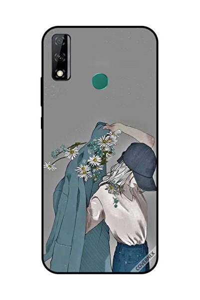 Covernex غطاء حماية لهاتف هواوي Y8S - فتاة ترتدي معطفًا مزهرًا