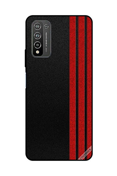 Covernex غطاء حماية لهاتف Honor 10X Lite بثلاثة خطوط عمودية حمراء