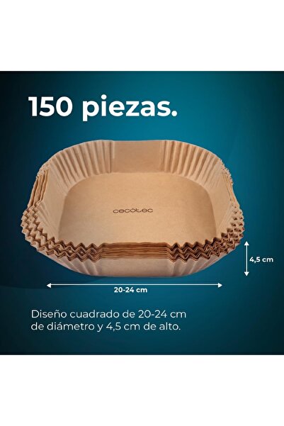 CECOTEC Hârtie pentru friteuză aer, Cecotec, 100 bucăți, 20-24 cm