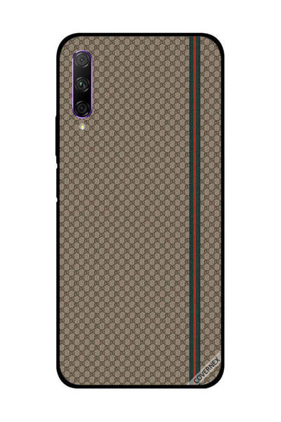Covernex غطاء حماية لهاتف Honor 9X Pro بخطوط حمراء وخضراء على نمط بني
