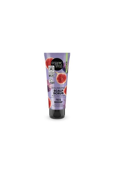 organic shop Scrub pentru scalp, Shop, volumizant, pentru păr gras, smochin și măceș, 75ml