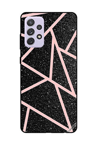 Covernex غطاء حماية لهاتف سامسونج جالاكسي A52 - أسود لامع، بنقشة مسارات وردية...