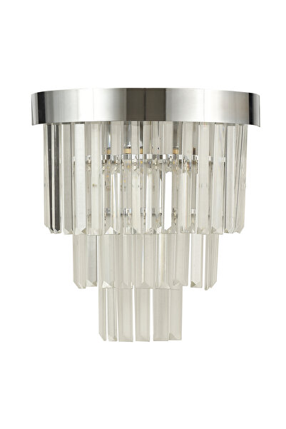 Avizemoda Desina Chrome Sconce Crystal Coffin Stone Living Room Luxury Wall Sconce - Chrome Plated