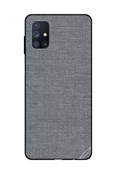 Covernex غطاء حماية لهاتف سامسونج جالاكسي M51 بنقشة قماش رمادية