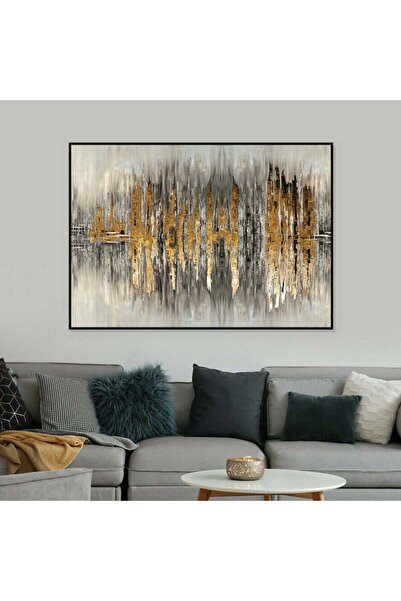 4gdran لوحة قماشية بتصميم تجريدي مع برواز أسود مجوف