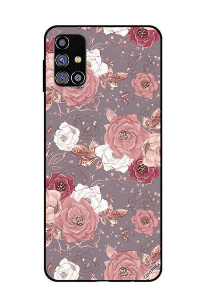Covernex غطاء حماية لهاتف سامسونج جالاكسي M31s بنقشة زهور بلون الشوكولاتة