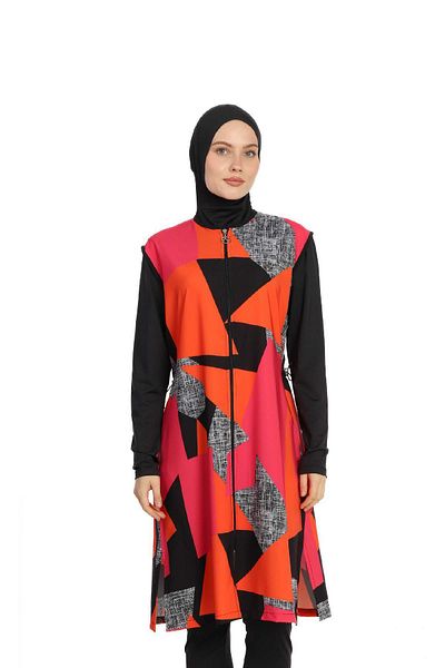 allsea Colorful Patterned Full Covered Hijab Swimsuit C2T5N26