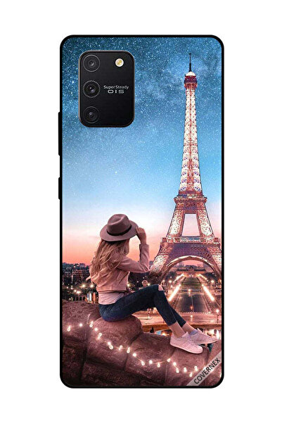 Covernex غطاء حماية لهاتف سامسونج جالاكسي S10 لايت، فتاة قبعة بنية وبرج إيفيل