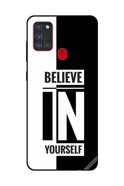 Covernex غطاء حماية لهاتف سامسونج جالاكسي A21S - ثق بنفسك - أسود وأبيض