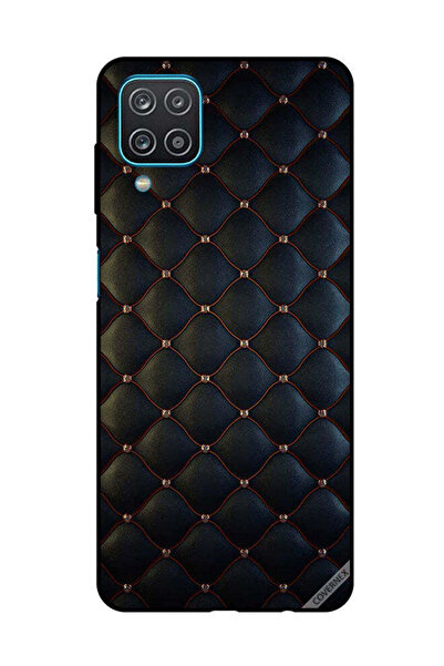 Covernex غطاء حماية لهاتف سامسونج جالاكسي A12/M12 مطبوع عليه نقشة قماشية سوداء