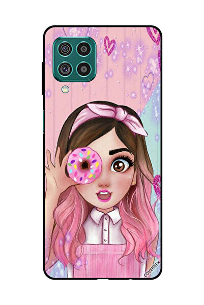 Covernex غطاء حماية لهاتف سامسونج جالاكسي M62/F62 فتاة صغيرة لطيفة تحمل دونات