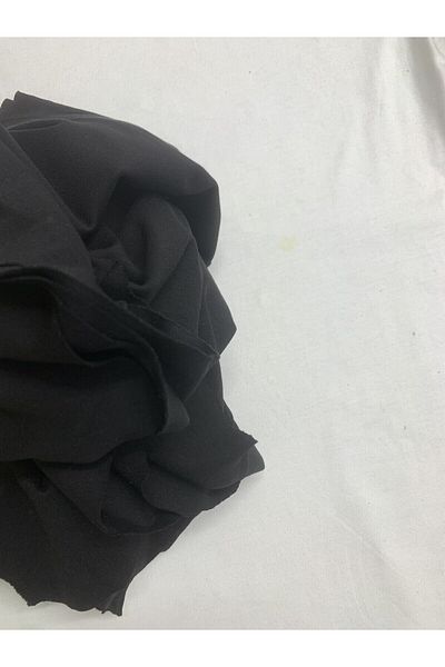 Yiğit Kumaş Black Baby Ribana Combed Cotton Fabric, Piece 110X180 cm