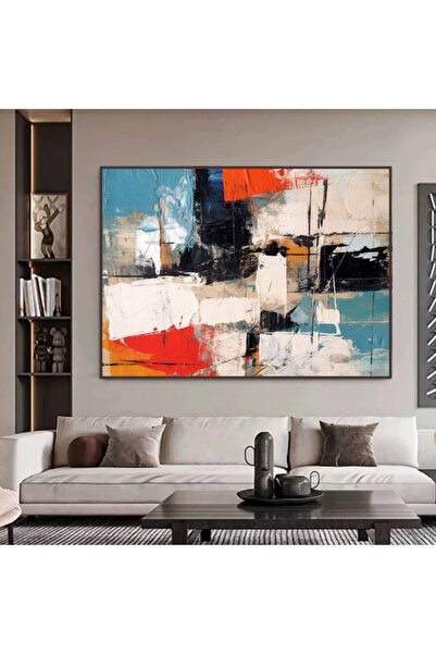 4gdran لوحة قماشية بتصميم الفن التشكيلي مع برواز شامبين مجوف