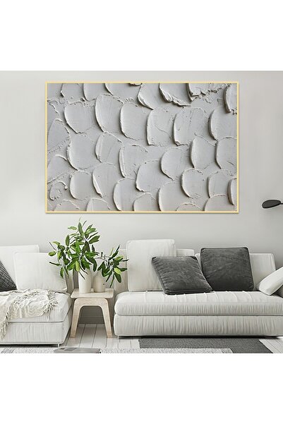 Marktna لوحة قماشية بتصميم الفن التجريدي مع برواز ذهبي مجوف